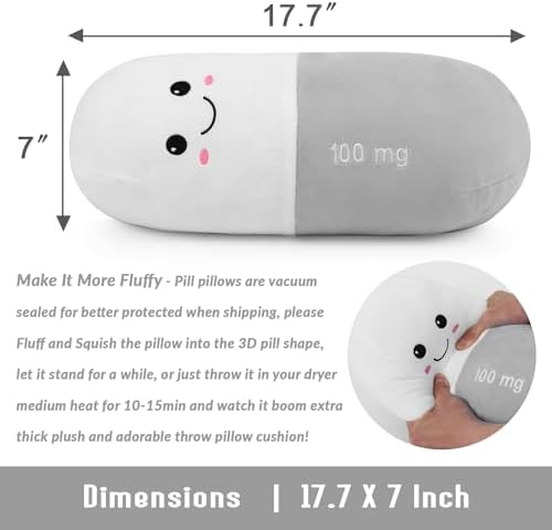 Cervical Neck Roll Pill Pillow, Cylinder Bolster Chill Pillows with Washable Cover, Round Neck Pillows Support for Bed Sleeping, Designed for Head, Neck, Lumbar, Legs Back and Yoga (Grey, M) - Image 2