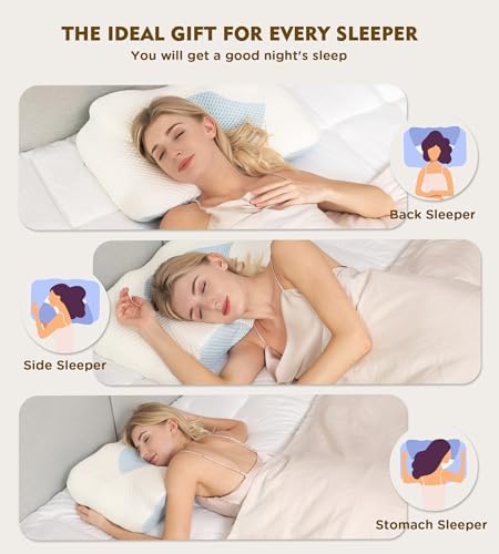 Osteo Cervical Pillow for Neck Pain Relief, Hollow Design Odorless Memory Foam Pillows with Cooling Case, Adjustable Orthopedic Bed Pillow for Sleeping, Support for Side Back Sleepers - Image 7