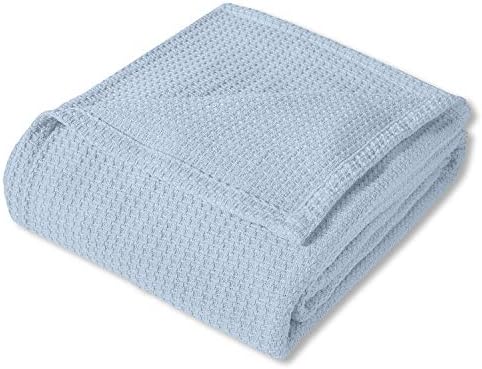 100% Fine Cotton Blanket Luxurious Weave Stylish Design Soft and Comfortable All Season Warmth, Full/Queen, Pearl Blue (Pack of 6) - Image 2
