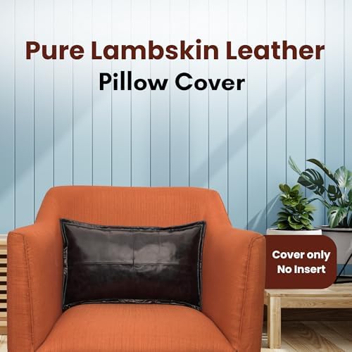 LL LEATHER LOVERS 100% Lambskin Leather Pillow Cover - Sofa Cushion Case - Decorative Throw Covers for Living Room & Bedroom, Ink Blue Box Pack of 1-12X20 Inch - Image 2