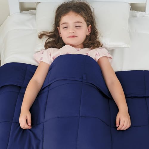 yescool Weighted Blanket (10 lbs, 41" x 60", Blue) Cooling Heavy Blanket, Perfect for 90-110 lbs, Breathable Throw Blanket Gifts with Premium Glass Bead, Machine Washable - Image 5