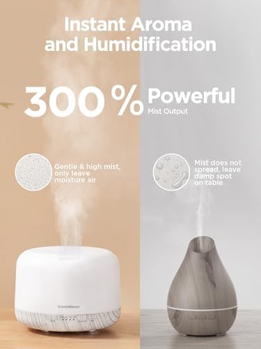 InnoGear 500ml Essential Oil Diffuser for Home Cool Mist Humidifier B White - Image 2