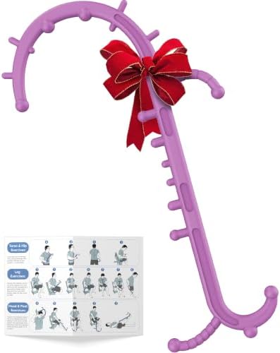 Back and Neck Massager for Pain Relief Deep Tissue, Upgraded Full Body Trigger Point Cane Massage Tools, Therapy Massage Stick Pressure Point Hook, Muscle Knot Remover Tool (Pink) by CUBETOOU