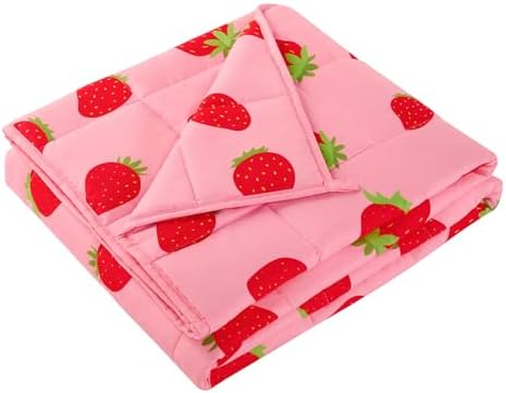 Strawberry Weighted Blanket - 5 lbs Pink Strawberry Heavy Blanket - Small Size Breathable Lap Blanket(36"x48", 5 lbs) - Image 7