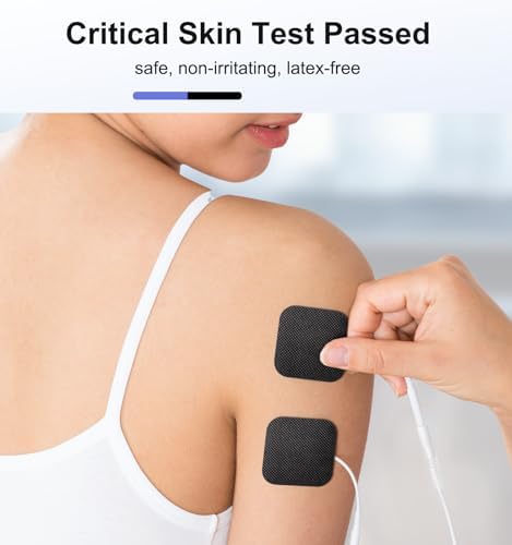 TENS Unit Replacement Pads, 2x2”20 Pcs Reusable Self-Adhesive TENS Unit Electrodes Pads, NURSAL Latex Free TENS Pads Replacement Compatible with AUVON, TENS 7000 Muscle Stimultaion Machine (Black) - Image 5