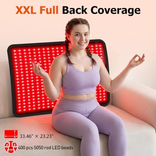 Red Light Therapy for Body, 23.5" x 33.5" Infrared Light Therapy Mat with Timer, 660nm 850nm Infrared Heating Pad, 3 Modes, 5 Brightness Levels for Back Waist Legs Abdomen Knee Shoulders - Image 6