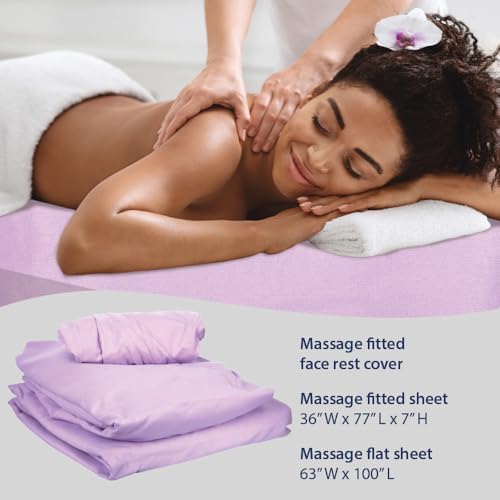 ForPro Premium Microfiber 3-Piece Massage Sheet Set, English Rose - Image 4