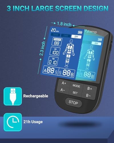 Comfytemp 3-in-1 TENS Unit Muscle Stimulator for Pain Relief, Rechargeable - Image 6