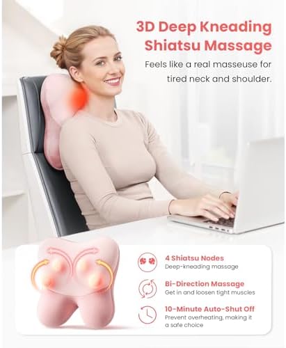 BOB AND BRAD Back Massager with Heat FSA Eligible, EZBack Corded Back Massager for Pain Relief Deep Tissue, Shiatsu Back Massage Pillow, Soothing Muscle Tension Upper & Lower Back Relief - Image 4