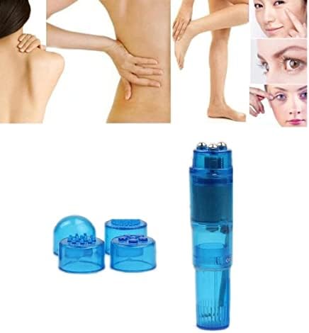 Mini Portable Small Vibrating Massage Body Tool 4 Heads Massager Pocket for Women Neck Shoulder Face Back Foot Muscles (1PK Blue 2PK Pink) - Image 4