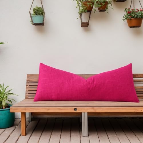 Kevin Textile Outdoor Waterproof 14”x36” Pillow Cover 1 Pack, Hot Pink - Image 4