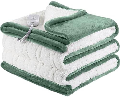 ESTINGO Heated Blanket Twin Size, 62"x84" Twin Size Electric Blanket with 5 Heating Levels & 10 Hours Auto Off, Fast Heating Blanket with ETL & FCC Certification for Bedroom Office Couch, Hunter Green by ESTINGO-EnjoyToastyWarm