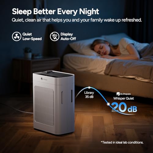 Dr.Prepare Air Purifier for Home Bedroom Large Room Up to 3,000 ft², HEPA Air Cleaner with Dual-Sided Washable Pre-Filter, 20dB Sleep Mode & Fragrance, AQI Display,Auto & Pet Mode for Smoke Odors - Image 5