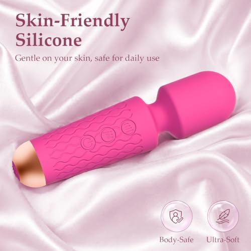 Upgraded Cordless Rechargeable Mini Handheld Massager, 20 Modes 8 Speeds, Premium Silicone, Rose Color, On-the-Go Stress Away & Full Body Muscle Relaxation - Image 4