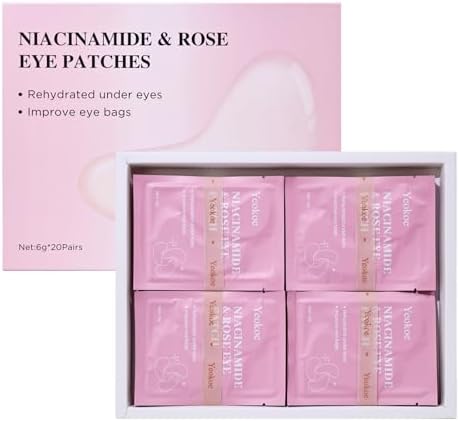 Yeokoe Under Eye Patches for Dark Circles,Puffy Eyes,20 Pairs Face Masks SkinCare With Niacinamide and Rose for Rehydrated - Image 7