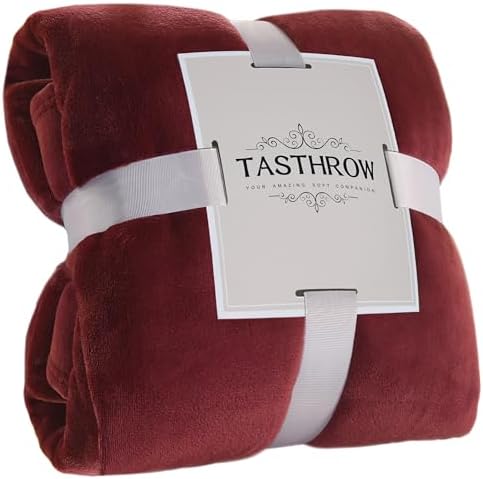 TASTHROW Burgundy Throw Blanket 60x80 Inches by TASTHROW