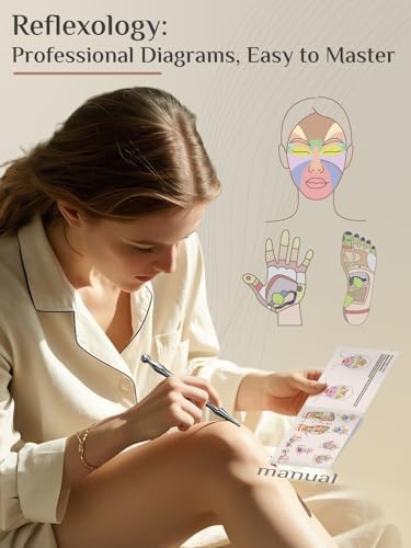 Rena Chris Acupuncture Pen and Gua Sha, Manual Reflexology Tools for Muscle Tension and Pain Relief, Acupressure Pen and Stainless Steel Gua Sha Set with Reflexology Chart, Easy to Use - Image 4