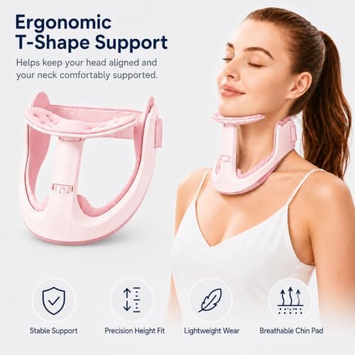 Neck Brace Posture Corrector, Memory Foam Cervical Collar for Pain Relief & Neck Hump, Adjustable Neck Support for Office, Travel & Daily Use - Soft Breathable, Men Women - Image 2