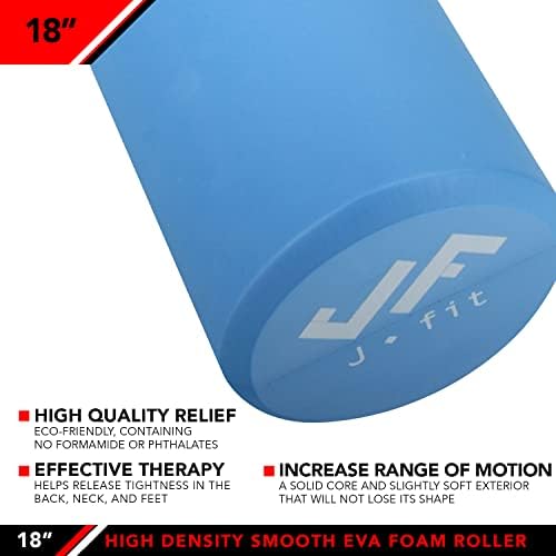 JFIT High Density Smooth EVA Foam Roller - Made in Taiwan - Multiple Size Options Available - Exercise, Massage, Muscle Recovery, Round Foam Roller - Image 3