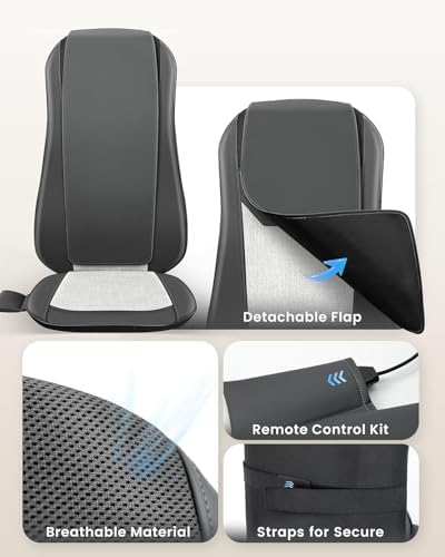 COMFIER Shiatsu Full Back Massager for Chair with Heat, with 2 Shiatsu Speeds,Heated Chair Massage Pad with Spot,Seat Cushion,Neck Massager,for Home Office use,Gifts for Women Men Mom Dad - Image 6