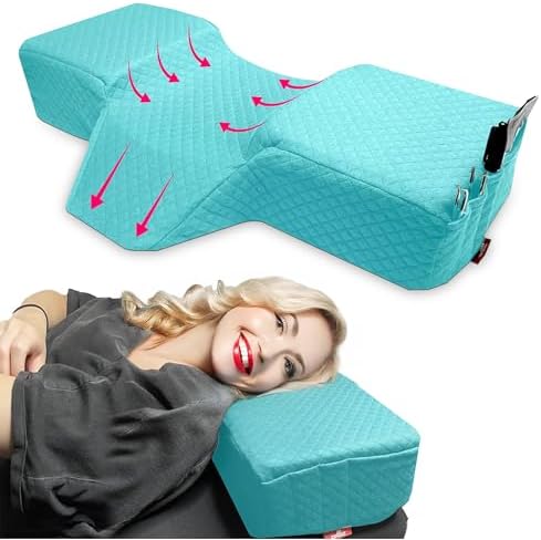 Lash Pillow, Memory Foam Eyelash Pillow for Lash Beds, Blue by XOLLOZ