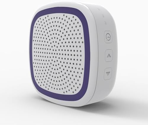 White Noise Machine,Wireless Connect Sound Machine with 36 Soothing Sounds, Sleep Machine for Adults Baby Kids，Memory Function,3 Timers,15 Volume Levels for Home, Office, Travel. (White-Blue, Small) by UNIONOW