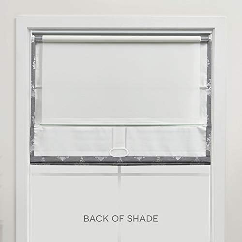 EXCLUSIVE HOME Marseilles Damask 100% Blackout Roman Shade, 31"x64", Grey - Image 6