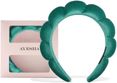 Ayesha Soft Velvet Headband for Women and Girls, Wrap Hairband for Washing Face, Shower, Makeup, Skincare, 1 Count (Pack of 1), Green by AYESHA