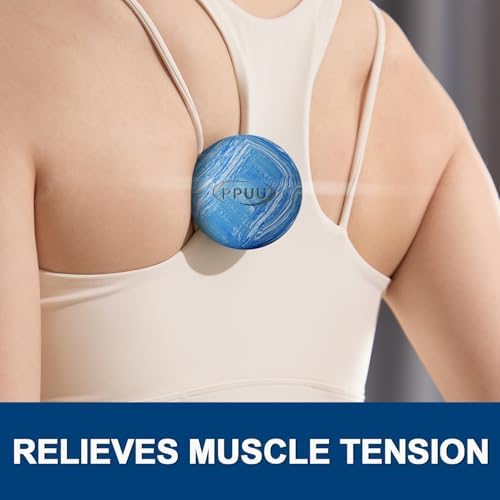 Massage Lacrosse Ball, 2.5 Inch Firm Solid Rubber Deep Tissue Ball for Myofascial Release, Plantar Fasciitis & Muscle Knot Relief, for Foot, Glutes, Shoulder Blades, Calves, 1 Count Blue-02 - Image 3