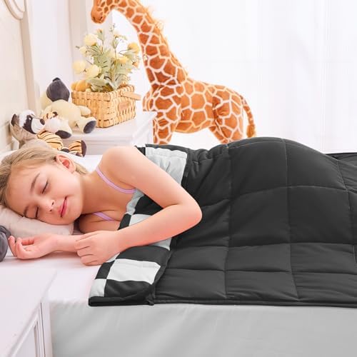 yescool Black Checkered Weighted Blanket 3 Pounds Plaid Weighted Throw Blanket, Breathable Heavy Blanket, Tartan Bed Blanket Gifts for 20-40lbs, 36"x48" - Image 3
