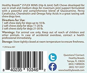 Healthy Breeds Brussels Griffon Z-Flex Minis Hip and Joint Support Soft Chews 60 Count - Image 3