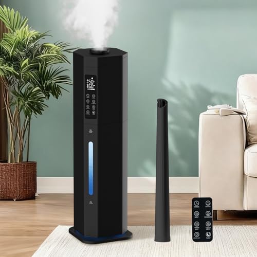Humidifier for Large Room, 2.38Gal Cool & Warm Mist,Top Fill, 60H by PeaceCozinessComfortable