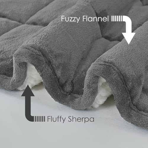yescool Weighted Blanket for Adults (15 lbs, 60" x 80", Light Gray) Heavy Blanket for Sleeping Perfect for 140-160 lbs, Queen Size Breathable Blanket with Premium Glass Bead, Machine Washable - Image 4