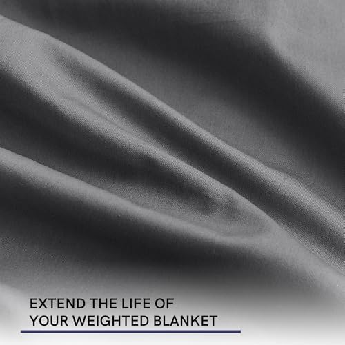 YnM Exclusive Cotton Duvet Cover for Weighted Blankets (Dark Grey, 41"x60") - Image 4