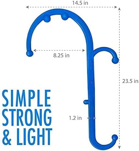 Mount Plus MP005 Back Massager Handheld Tool | Back and Neck Massager | Trigger Point Therapy Self Massage Tool | Fibromyalgia Pain Relief (1 Pack Blue) - Image 2