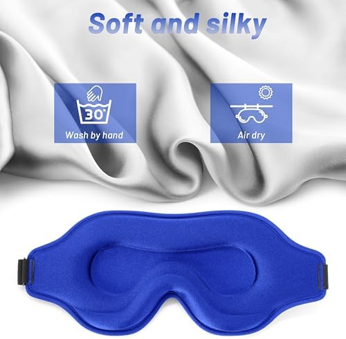 Sleep Mask for Men and Women, Lash Extensions 3D Eye Mask, Blue - Image 6