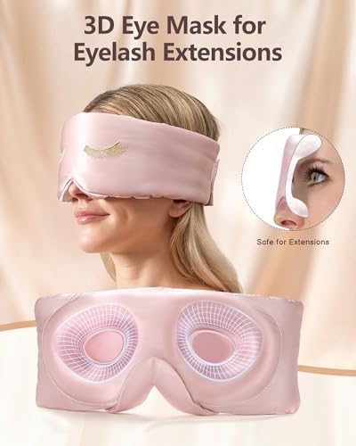 BeeVines Luxury Pure 100% Silk Sleep Mask for Women, 3D Countourd Eye Mask - Image 3