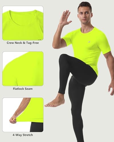 Roadbox Compression Shirt Men Short Sleeve, Cool Dry Base Layer Athletic Undershirts, Workout T-Shirt for Sports Gym Running - Image 4