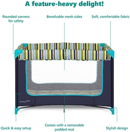 Dream On Me Zodiak Portable Playard, Compact for Travel, Carry Bag, Navy - Image 4