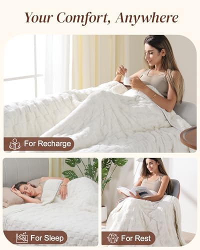 Kivik 20lbs Weighted Blanket for Adults, Checkered Fleece & Sherpa, 60"x80" - Image 5