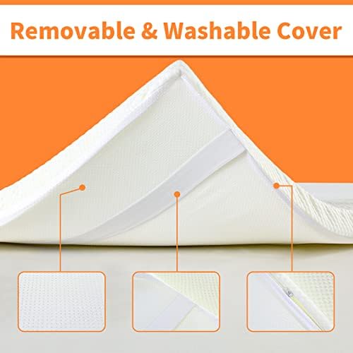 HOMBYS Memory Foam Bed Mattress Topper with Removable Cover, Massage Table Mattress Topper with Elastic Bands, Non-Slip Lash Bed Cushion Only, 73"x29"x2" - Image 5