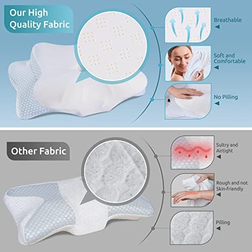 DONAMA Cervical Pillow for Neck and Shoulder,Contour Memory Foam Pillow,Ergonomic Neck Support Pillow for Side Back Stomach Sleepers with Pillowcase - Image 5