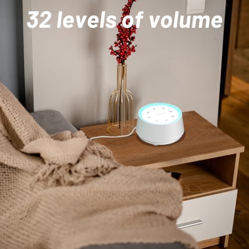 EasyHome Sleep Sound Machine White Noise Machines with 30 Soothing Sounds 12 Adjustable Night Light 10 Adjustment Brightness 32 Levels of Volume 5 Timers and Memory Function Kid Adult Travel - Image 6