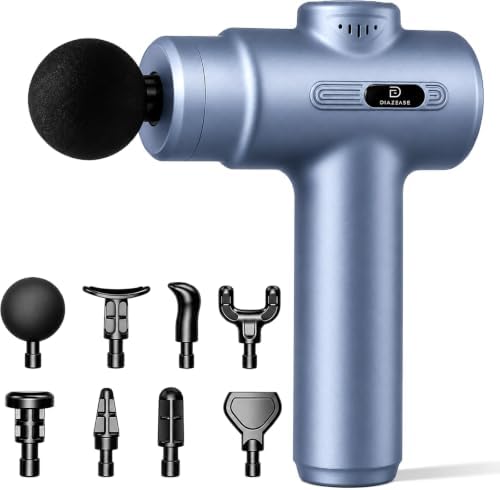 Massage Gun Deep Tissue, Handheld Neck Massager, Portable - 6 Adjustable Vibration Levels, Electric Back Massagers for Athletes, Home & Gym, Mothers Day Gifts (Blue) by Unknown