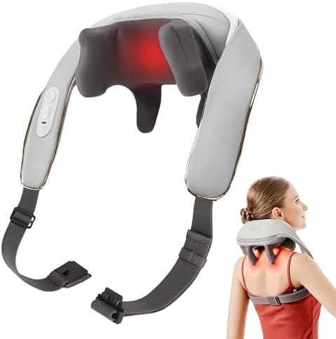 SKG H5mini Neck and Traps Massager with Heat for Deep Tissue Relief, Father's Day Dad Gifts, 6D Hand Kneading, Cordless Neck and Shoulder Massager, Hands-Free Wireless for Men and Women by SKG