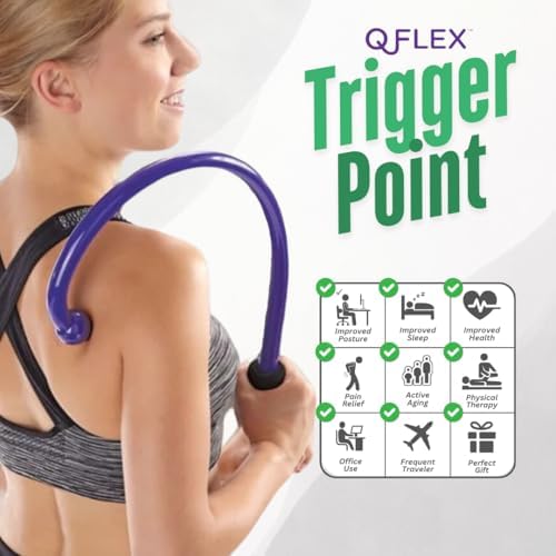 QFlex Back Massager Hook - Trigger Point Self Massage Tool for Neck, Shoulder & Muscle Knot Relief - Deep Tissue Massager Stick - As Seen on Shark Tank - Made in USA - Image 5