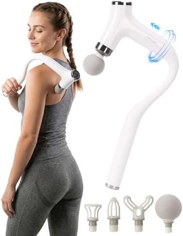 GDLKPS Massage Gun Deep Tissue,Ergonomic Extension 2-in-1 Detachable Handle Back Massager.Handheld Electric Percussion Muscle Massager for Shoulder, Thigh, Waist & Neck。 by GDLKPS
