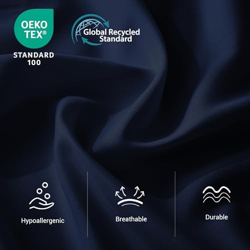 Bulk Twin Flat Sheets Only, 6 Pack Quick Sort Top Bed Sheet, Color-Coded Label Threads, Wrinkle-Free Shrinkage Durable Microfiber Hotel Motel Airb&bs Essentials for Hosts (66"x96",Navy Blue) - Image 2