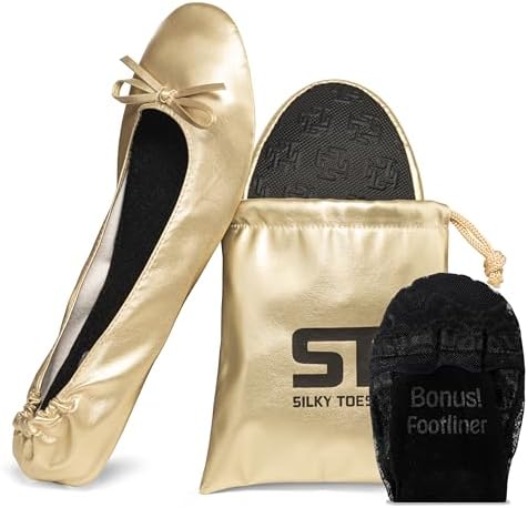 Foldable Flats for Women, Portable Ballet Shoes for Wedding &Travel Comfort by SilkyToes