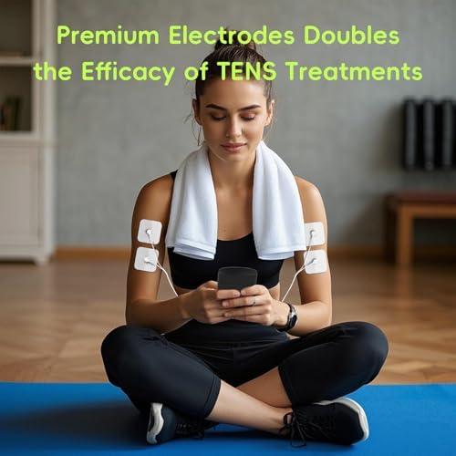 20 Pack TENS Unit Electrode Pads + 1/4 Wire Cable Combination Set. Reusable Premium Hydrogel Self-Adhesive Replacement Pads, Compatible with Belifu, AVCOO, NURSAL, TENS 7000, AUVON, Neocarbon (White) - Image 7